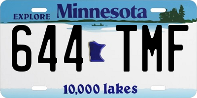 MN license plate 644TMF