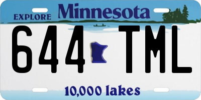 MN license plate 644TML