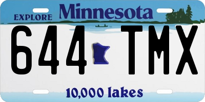 MN license plate 644TMX