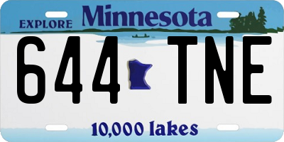 MN license plate 644TNE