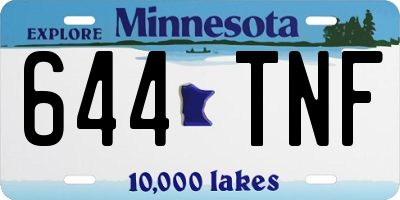 MN license plate 644TNF