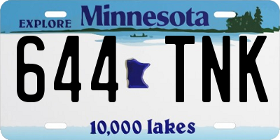 MN license plate 644TNK