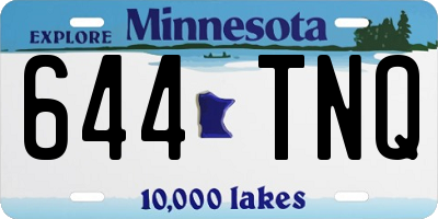 MN license plate 644TNQ