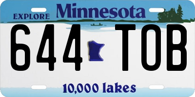 MN license plate 644TOB