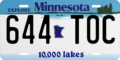 MN license plate 644TOC