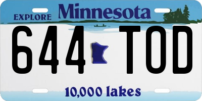 MN license plate 644TOD