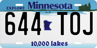 MN license plate 644TOJ