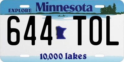 MN license plate 644TOL