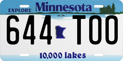 MN license plate 644TOO