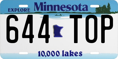 MN license plate 644TOP