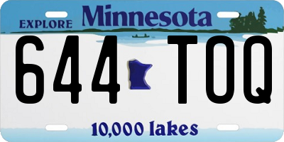 MN license plate 644TOQ