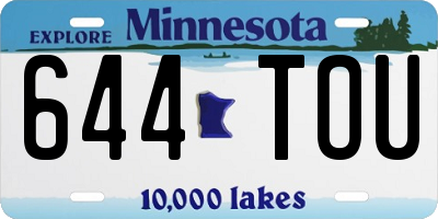 MN license plate 644TOU