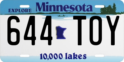MN license plate 644TOY