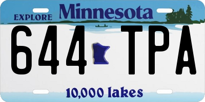 MN license plate 644TPA
