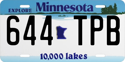 MN license plate 644TPB