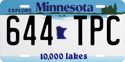 MN license plate 644TPC