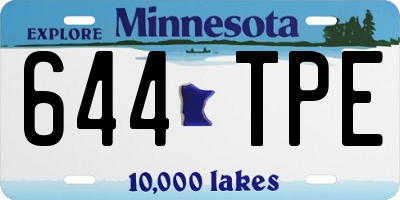 MN license plate 644TPE