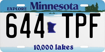 MN license plate 644TPF