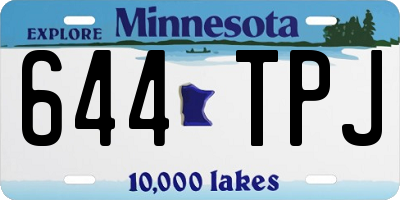 MN license plate 644TPJ