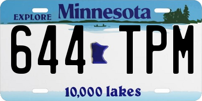 MN license plate 644TPM