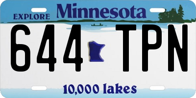 MN license plate 644TPN