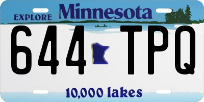 MN license plate 644TPQ