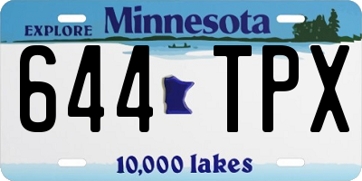MN license plate 644TPX