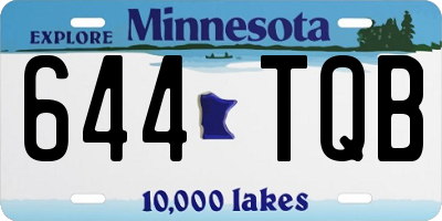 MN license plate 644TQB
