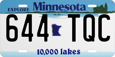 MN license plate 644TQC