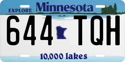 MN license plate 644TQH
