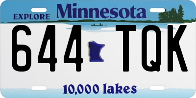 MN license plate 644TQK