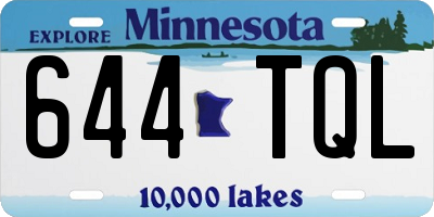 MN license plate 644TQL
