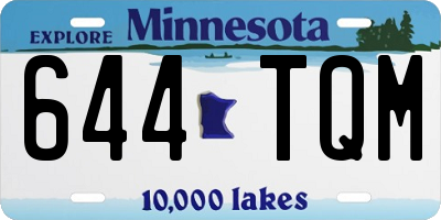 MN license plate 644TQM