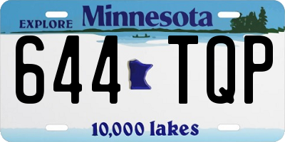 MN license plate 644TQP