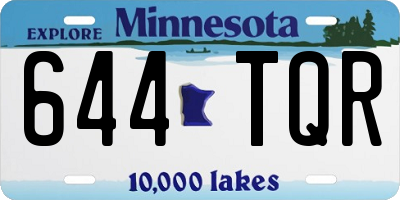 MN license plate 644TQR