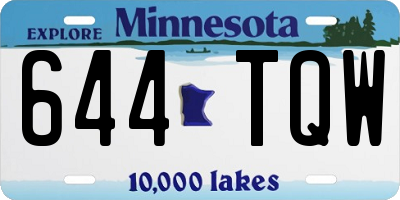 MN license plate 644TQW
