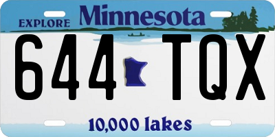 MN license plate 644TQX