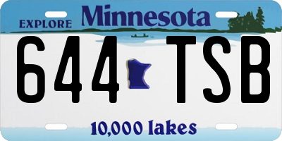 MN license plate 644TSB