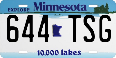 MN license plate 644TSG