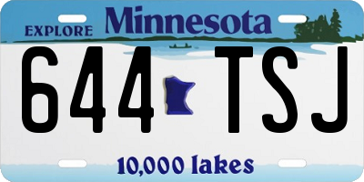 MN license plate 644TSJ