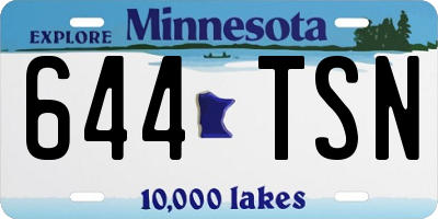 MN license plate 644TSN
