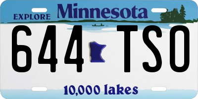 MN license plate 644TSO