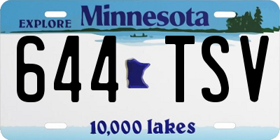 MN license plate 644TSV