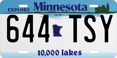 MN license plate 644TSY