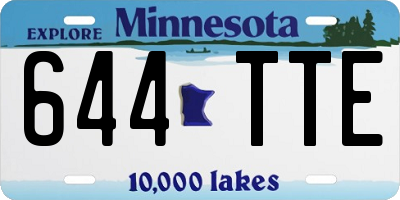 MN license plate 644TTE