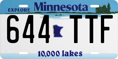 MN license plate 644TTF