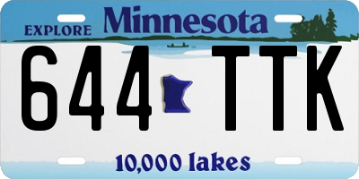 MN license plate 644TTK