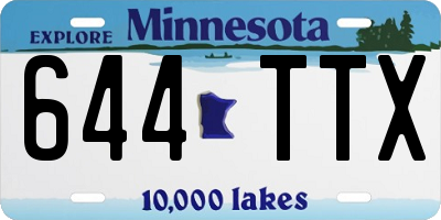 MN license plate 644TTX