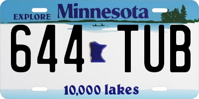 MN license plate 644TUB