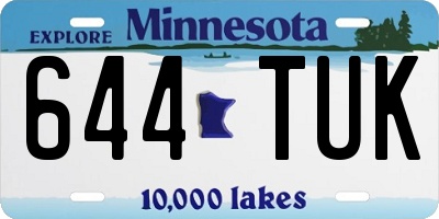 MN license plate 644TUK